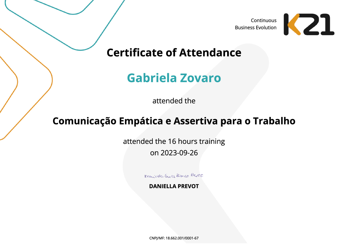 Certificado K21